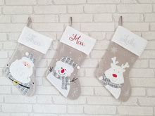 Load image into Gallery viewer, Personalised Christmas Stocking Santa/Reindeer/Snowman/Penguin