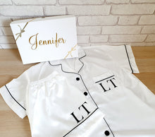 Load image into Gallery viewer, Ladies Monogram Satin Pyjamas
