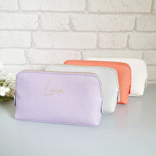 Load image into Gallery viewer, Personalised Leather Cosmetics Bag