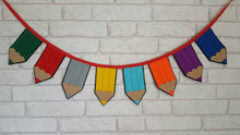 Load image into Gallery viewer, bright felt pencil shaped bunting.