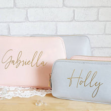 Load image into Gallery viewer, Personalised Leather Cosmetics Bag