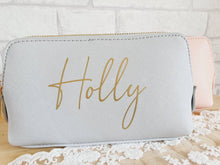 Load image into Gallery viewer, Personalised Leather Cosmetics Bag