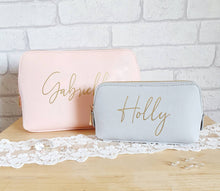 Load image into Gallery viewer, Personalised Leather Cosmetics Bag